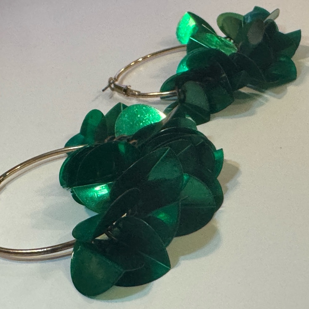 Elegant Green Hoop Earrings